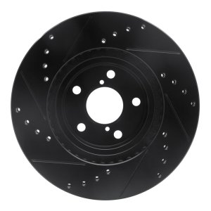 Saab 9-2X Brake Rotor (1) - Front Right - R1 Concepts - Drilled & Slotted - Black - `90-`16